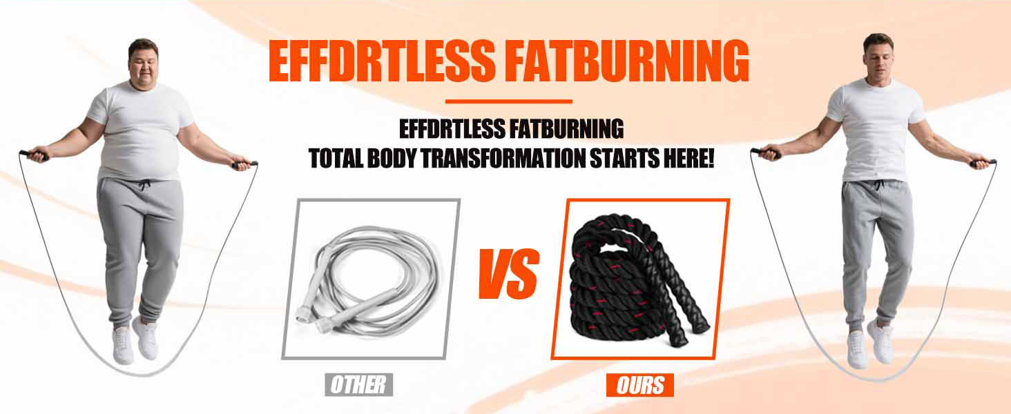 Скакалка, Battle Ropes, 280 см, 0,6 кг, для силових тренувань та загальної фізичної підготовки, чорний, преміум-якість