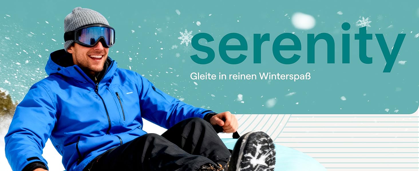 Надувний сніговий санки SereneLife – XXL, 122 см, для дітей та дорослих, з антиковзним дном та тросом.