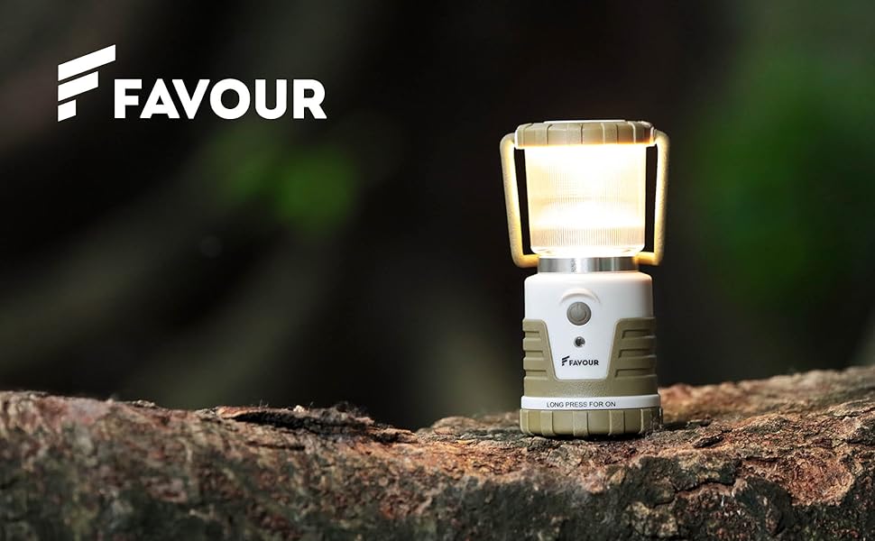 LED Ліхтар для кемпінгу Favor Adventurer: 1300 люмен, IP64, регулювання яскравості, змінна колірна температура, акумуляторний, зелений/коричневий