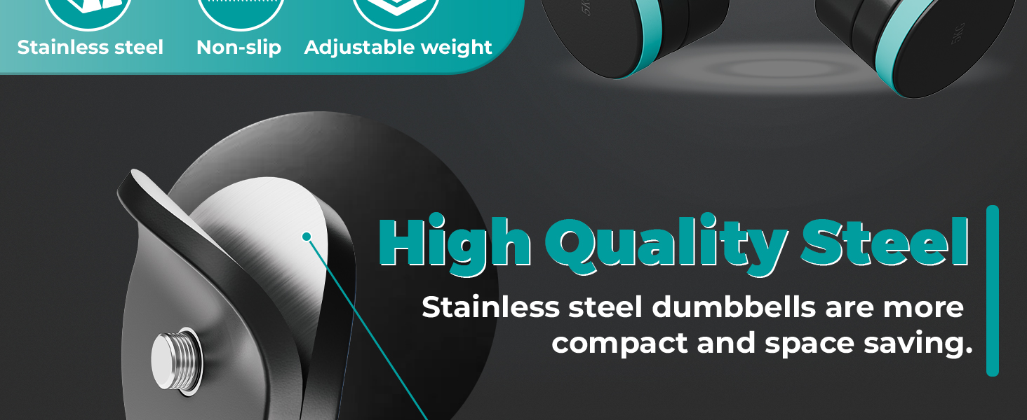 Набір гантелей Dripex, регульовані, сталеві, 2 шт. (2.5кг x 2, 5кг x 2, 10кг x 2) для дому