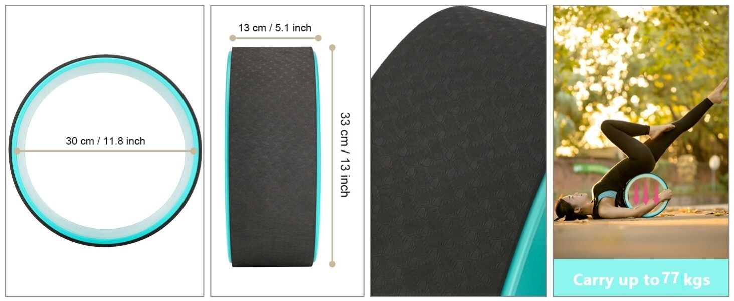 Килимок для йоги Exerz Yoga Rad 33x14 см, чорний - для пілатесу та розтяжки