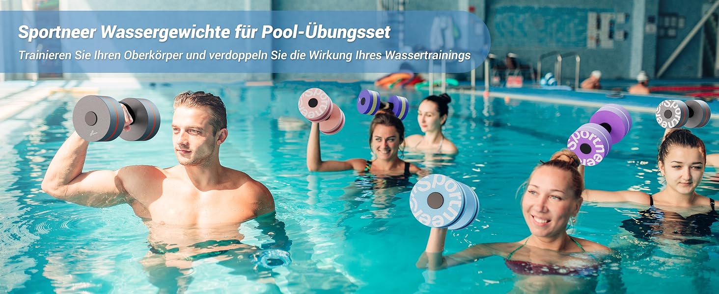 Набір гантелей Sportneer Aqua з EVA-піни для водної аеробіки, аквафітнесу та акваджогінгу, обладнання для водних тренувань