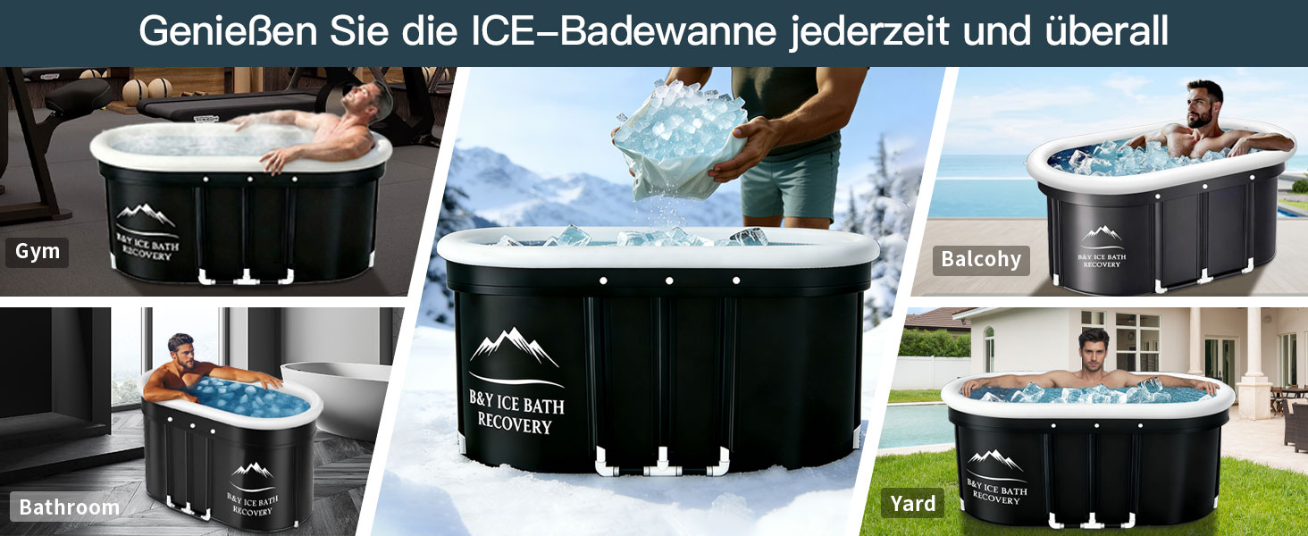 Екзотермічна ванна B&Y Ovales Eisbad: ізольована ванна для холодової терапії (120x65x65 см)