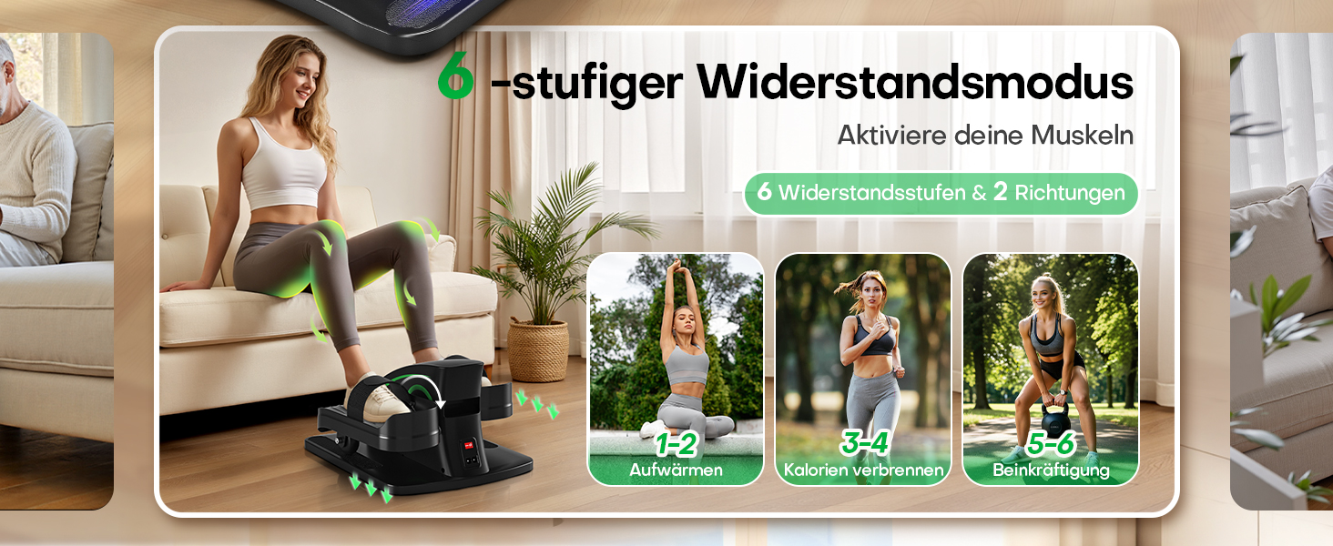 Еліптичний тренажер під стіл, компактний електричний велотренажер для ніг, 15 рівнів швидкості, тихий, для літніх людей