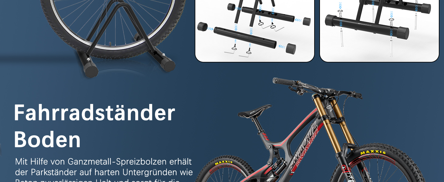 Підставка для велосипеда на підлозі, сталева, регульована, для гірського та шосейного велосипеда