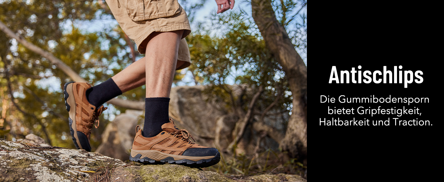 Чоловічі трекінгові черевики SHULOOK, водонепроникні, легкі, з антиковзаючою підошвою, чорно-червоні, 44 EU