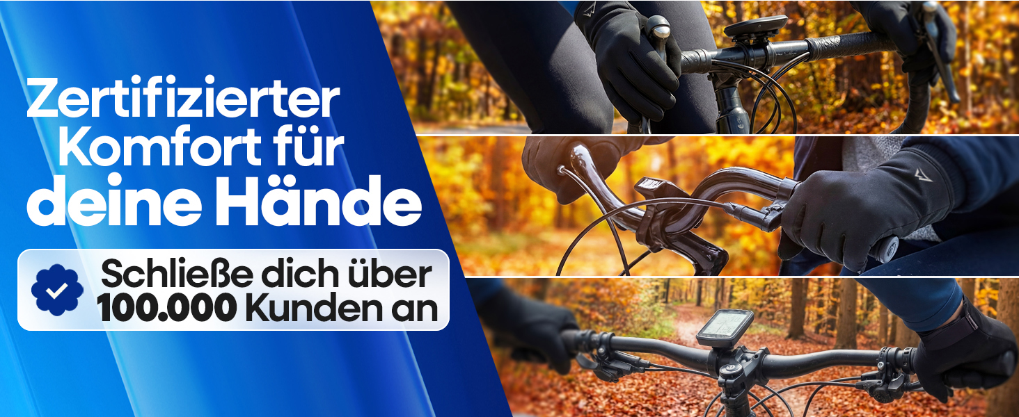 Велосипедні рукавички Nextcover® Winter з ThermoShield 2.0 для чоловіків та жінок, розмір S-XXL. Теплі та водонепроникні зимові рукавички для велосипеда.