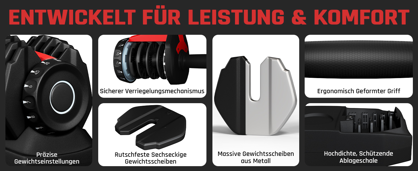 Регульовані гантелі Yaheetech, 15 рівнів, сталь, 2.5 - 24 кг, швидке налаштування, подвійне блокування, неслизькі, для тренажерного залу, дому, офісу