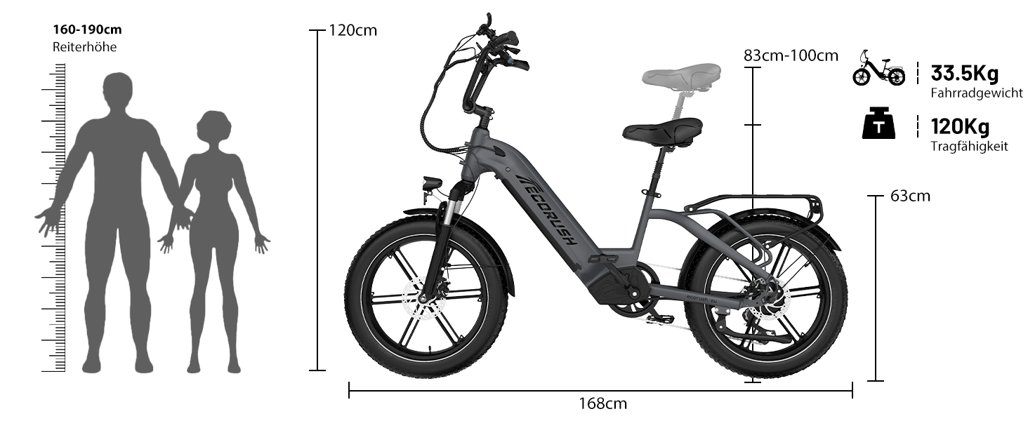 Електровелосипед ECORUSH ECO R6 Blue, 48V15.6Ah, 20