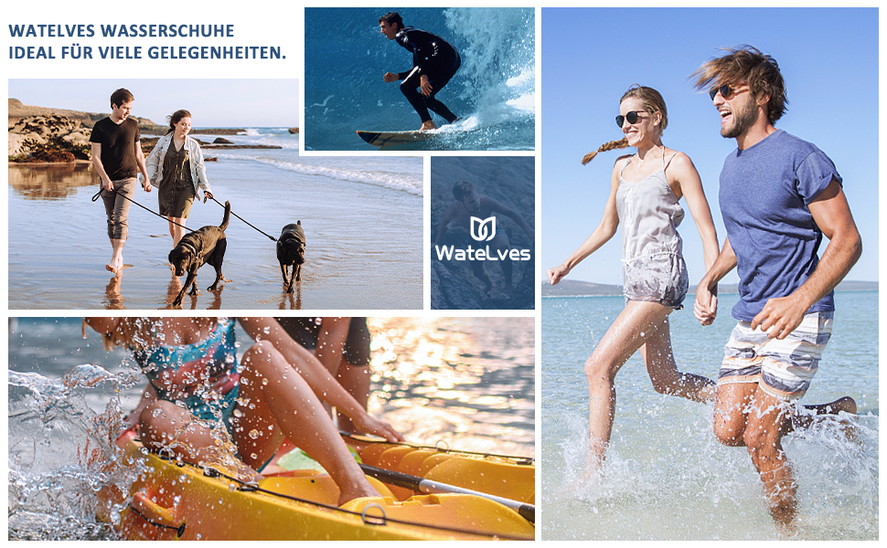 Водні шкарпетки для плавання та дайвінгу WateLves: дихаючі, антиковзкі, для жінок та чоловіків, розмір 44 EU, білий/оранжевий