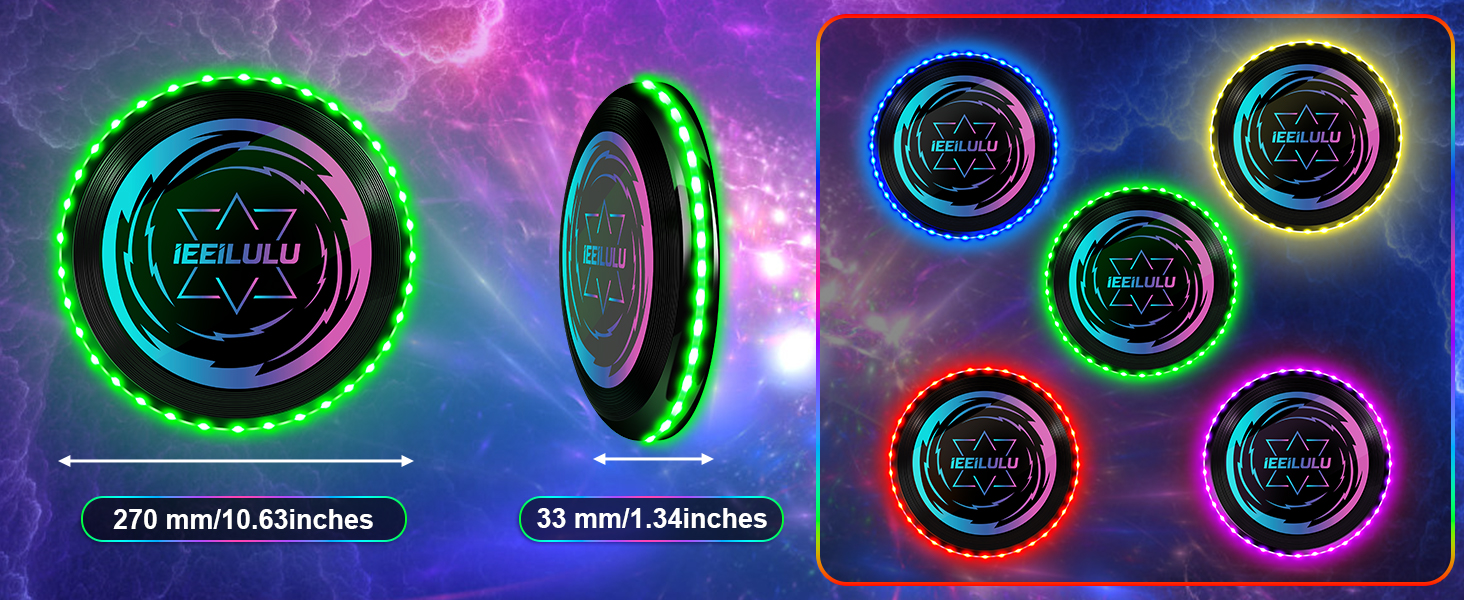 Світлодіодний фрізбі IEEILULU: LED-диск для активного відпочинку (червоний) - для дітей та дорослих, для пляжу, газону, вулиці