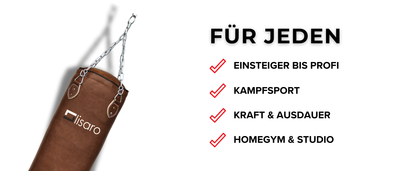 Боксерський мішок Lisaro Profi 150 см - для будь-якого спорту, 40 кг, з металевою ланцюгом, виготовлений з штучної шкіри (вініл), студійного рівня, коричневий