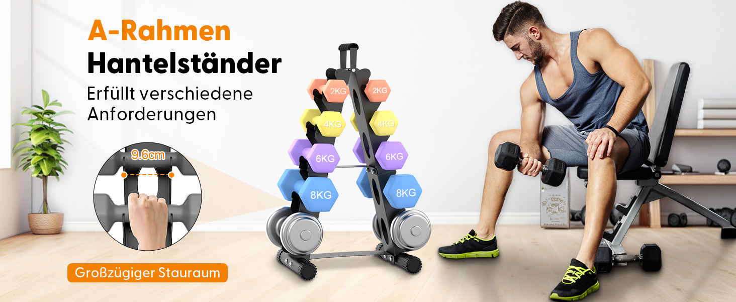 Металевий стійка для гантелей на 5 ярусів, A-подібна рама з ручкою, компактна тренувальна стійка для домашнього спортзалу (гантелі продаються окремо)