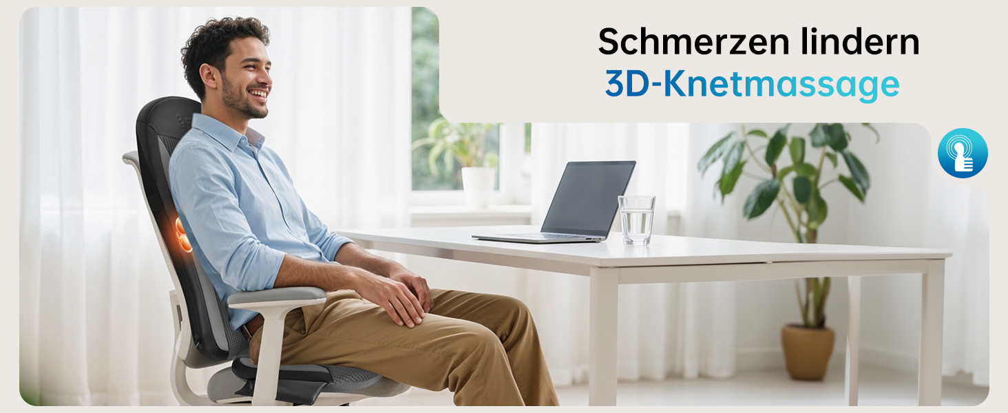 Масажне сидіння Comfier з функцією Shiatsu для шиї та спини, з підігрівом, для офісу та дому