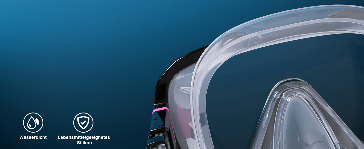 Набір для снорклінгу G2RISE для дорослих: маска та трубка, чорно-рожевий