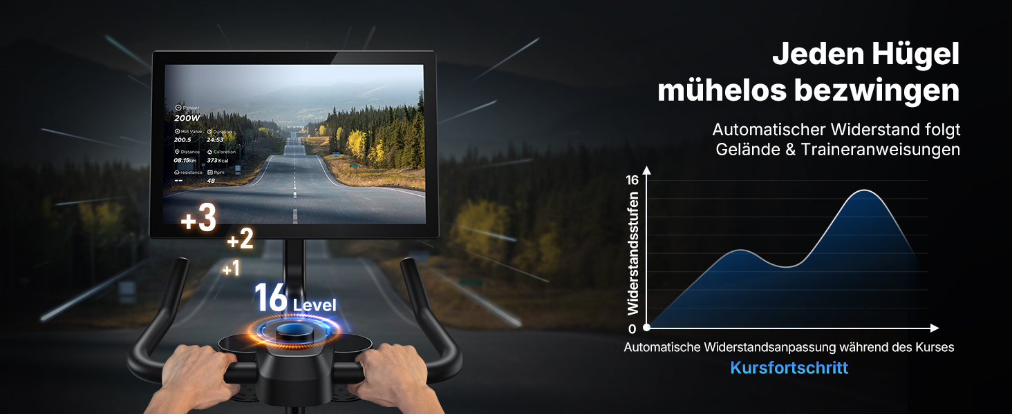 Велотренажер MERACH з магнітним опором, тихий, з покращеним амортизованим сидінням, власний додаток, стабільний H-фрейм, до 150 кг, блакитний з екраном