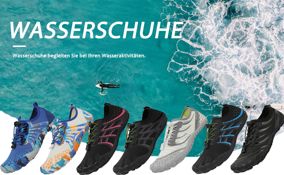 Зітоп Барфути - Водні черевики для чоловіків та жінок. Швидка сушка. Для плавання, серфінгу, йоги. Розміри 36-46 EU. Чорний колір.