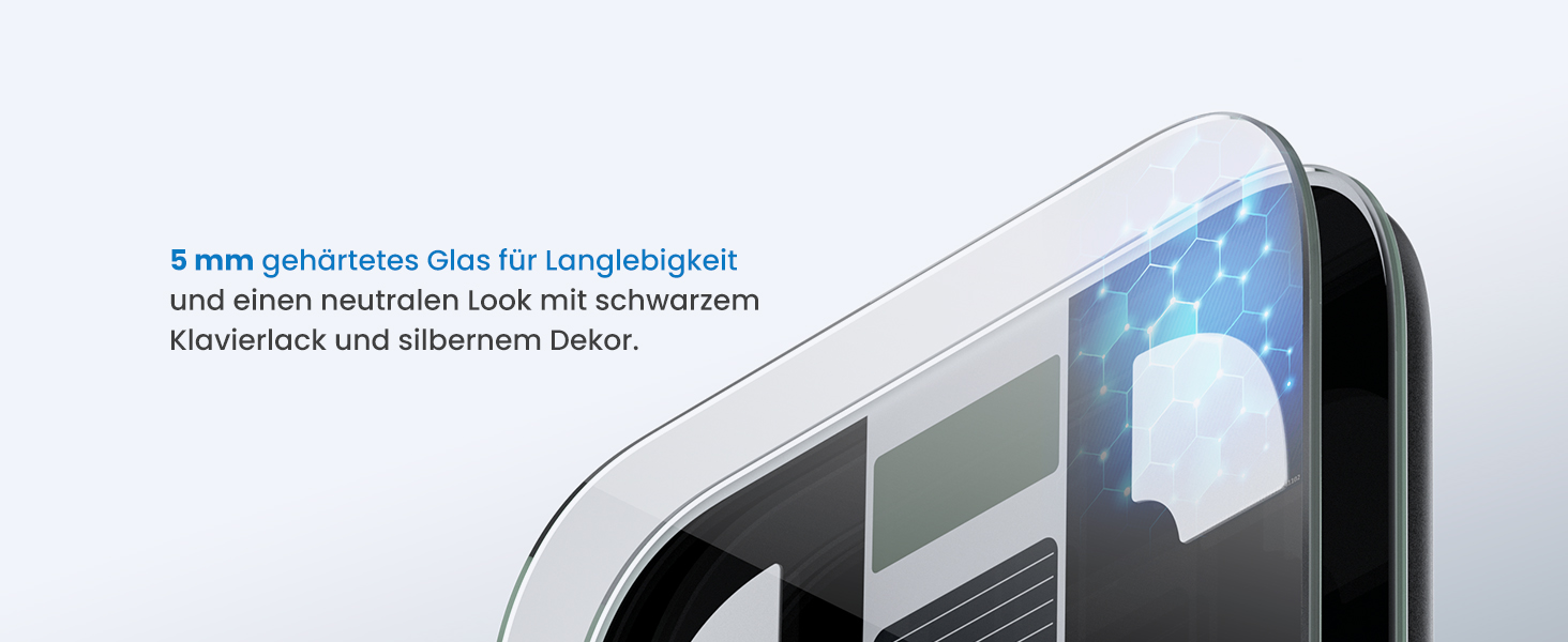 Електрична вага RENPHO з вимірюванням жиру, сонячна, точність 50г, до 180кг, з додатком, чорна