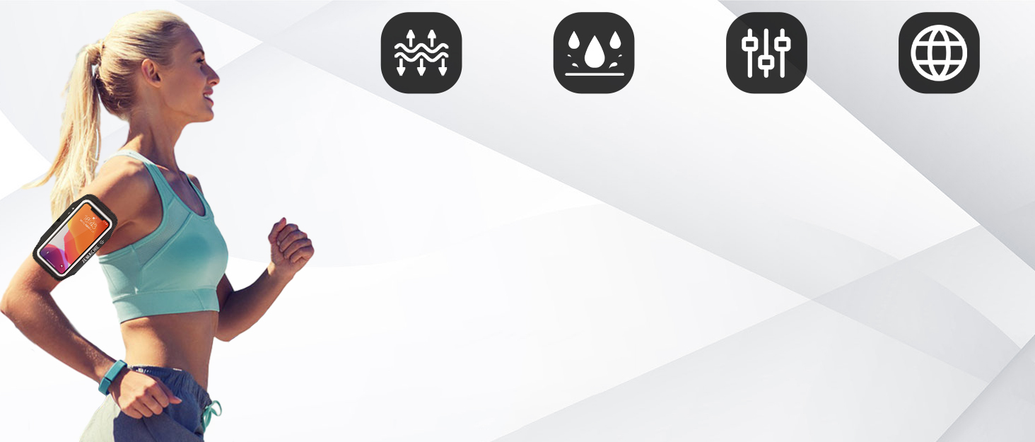 Спортивний браслет для Samsung Galaxy S25/S24/S23/S22 Ultra/Plus/FE, JEMACHE з кріпленням для навушників Buds Plus (Чорний)