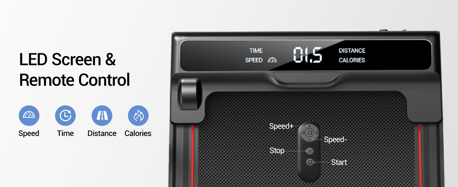 UMAY Walking Pad - біговий килимок для дому з регулюванням нахилу 15% та безшумним мотором, підтримує вагу до 136 кг