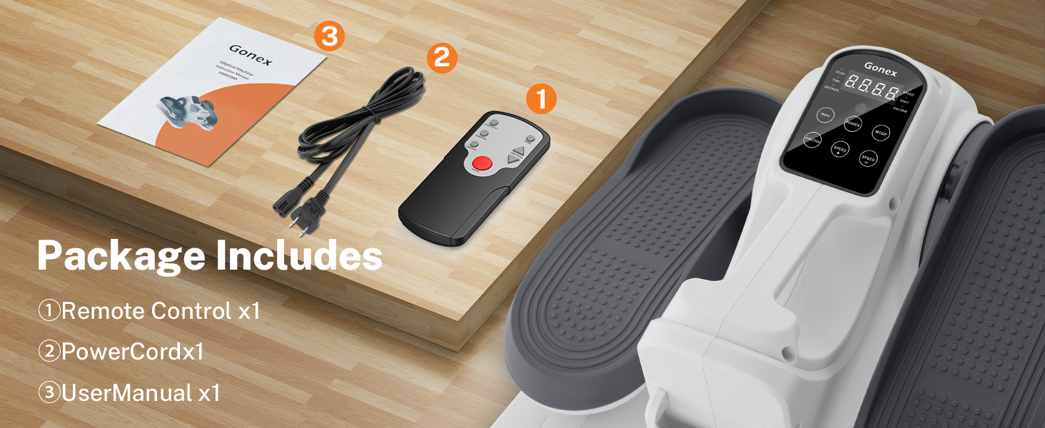 Еліптичний тренажер Gonex під стіл для літніх людей з 10 рівнями опору, тренажер для ніг, як у телепередачі, педальний тренажер для сидіння, 10 швидкостей & 3 автоматичні режими (білий)