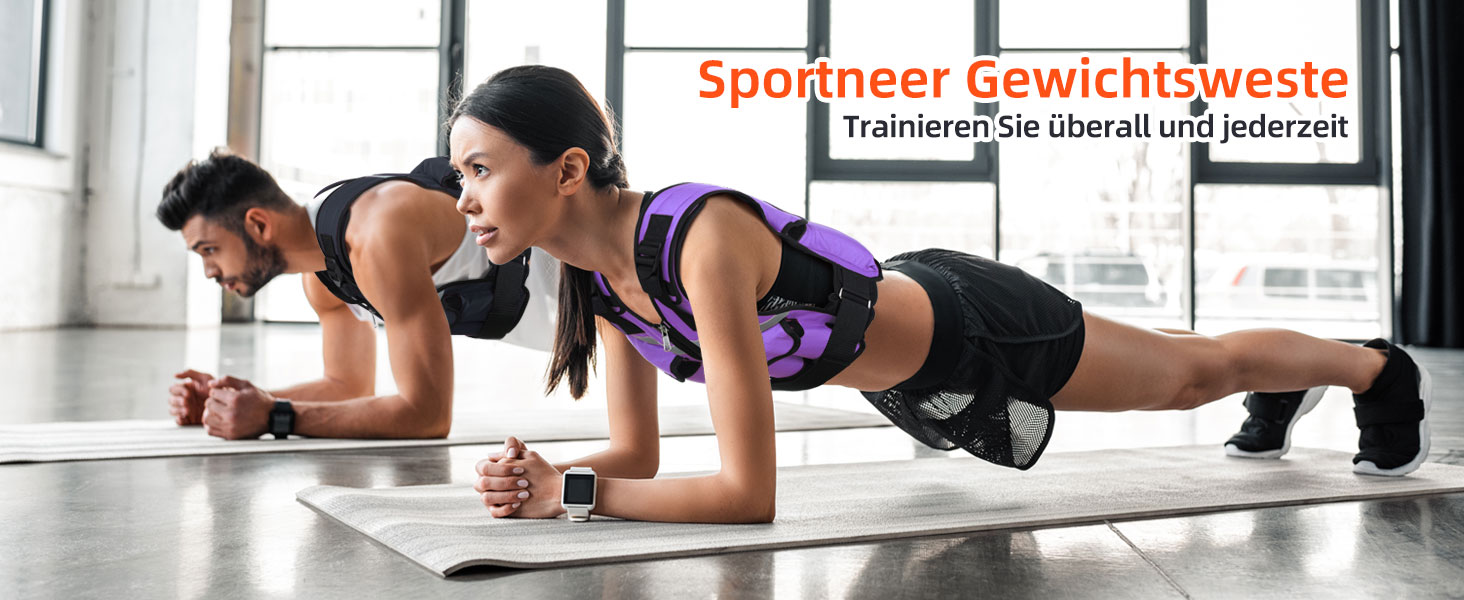 Вага для тренувань Sportneer, 0.9-8 кг, регульована, чорна