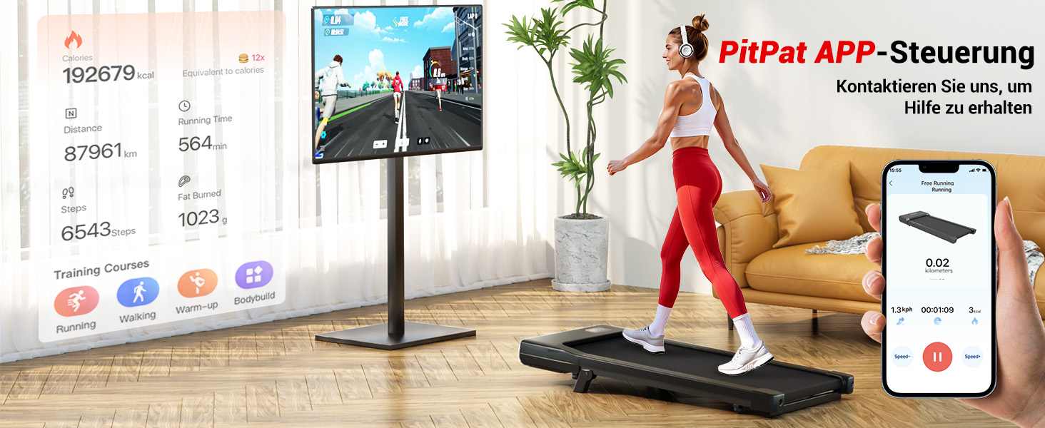 Walking Pad Superun з нахилом 6% – біговий доріжка для дому, максимальна швидкість 12 км/год, з додатком та пультом дистанційного керування. Робочий стіл, максимальне навантаження 136 кг, 90 см, колір Чорний.