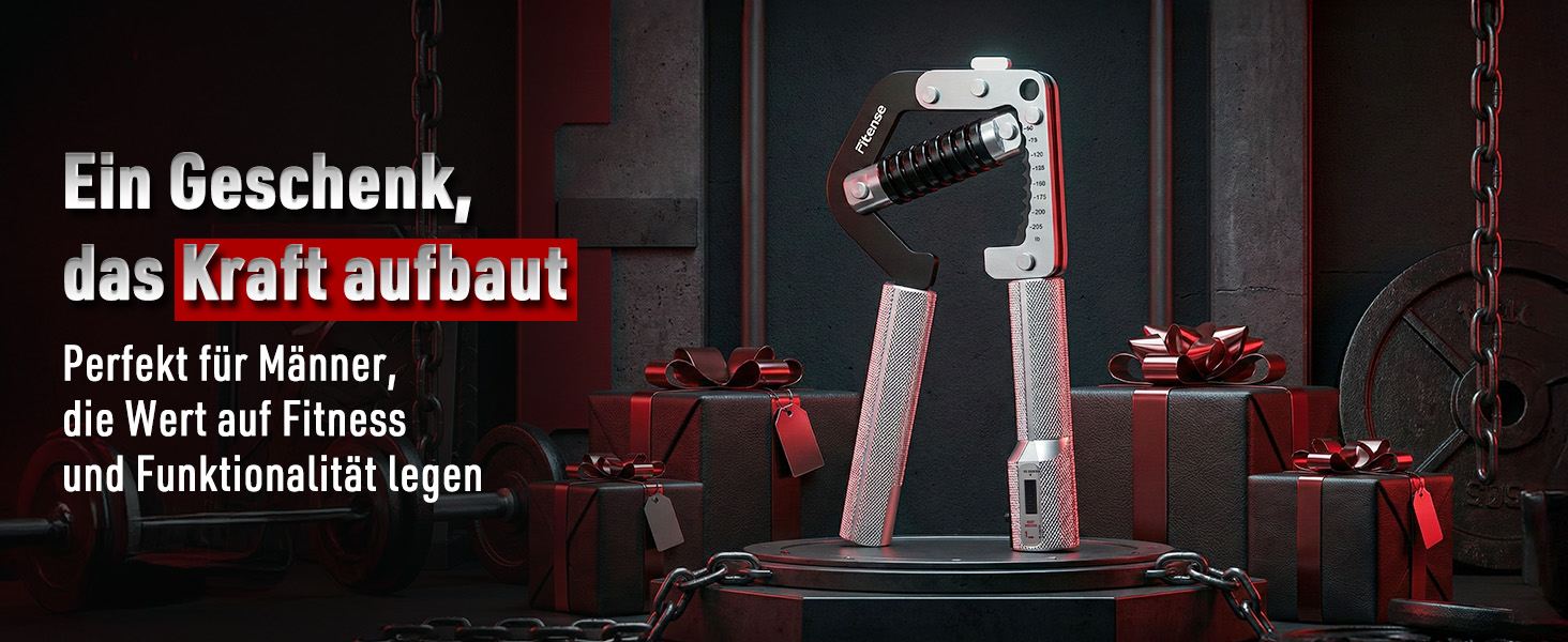 Еспандер для рук та кистей Fitense Handtrainer (50-225LB) - тренажер для розвитку сили хвату, регульований, срібний