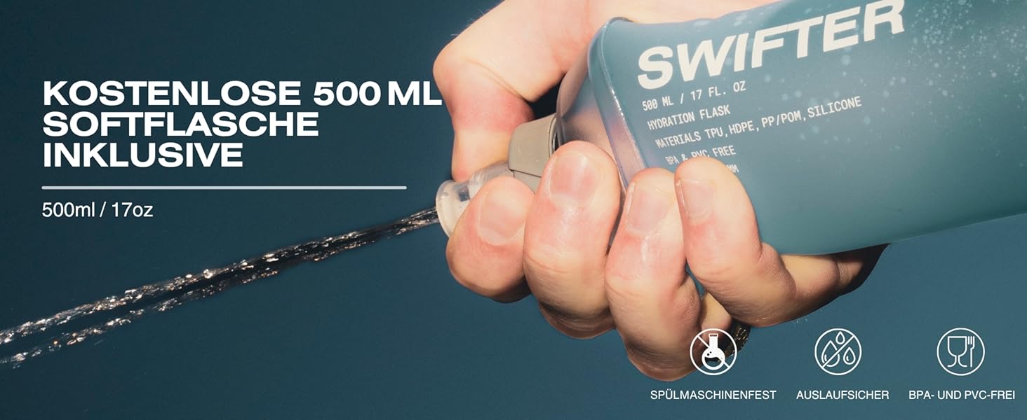 Жилет для бігу унісекс з гідратором 500 мл та кишенею для телефону, світловідбиваючий, регульований - Laufweste (Чорний, XS-S)