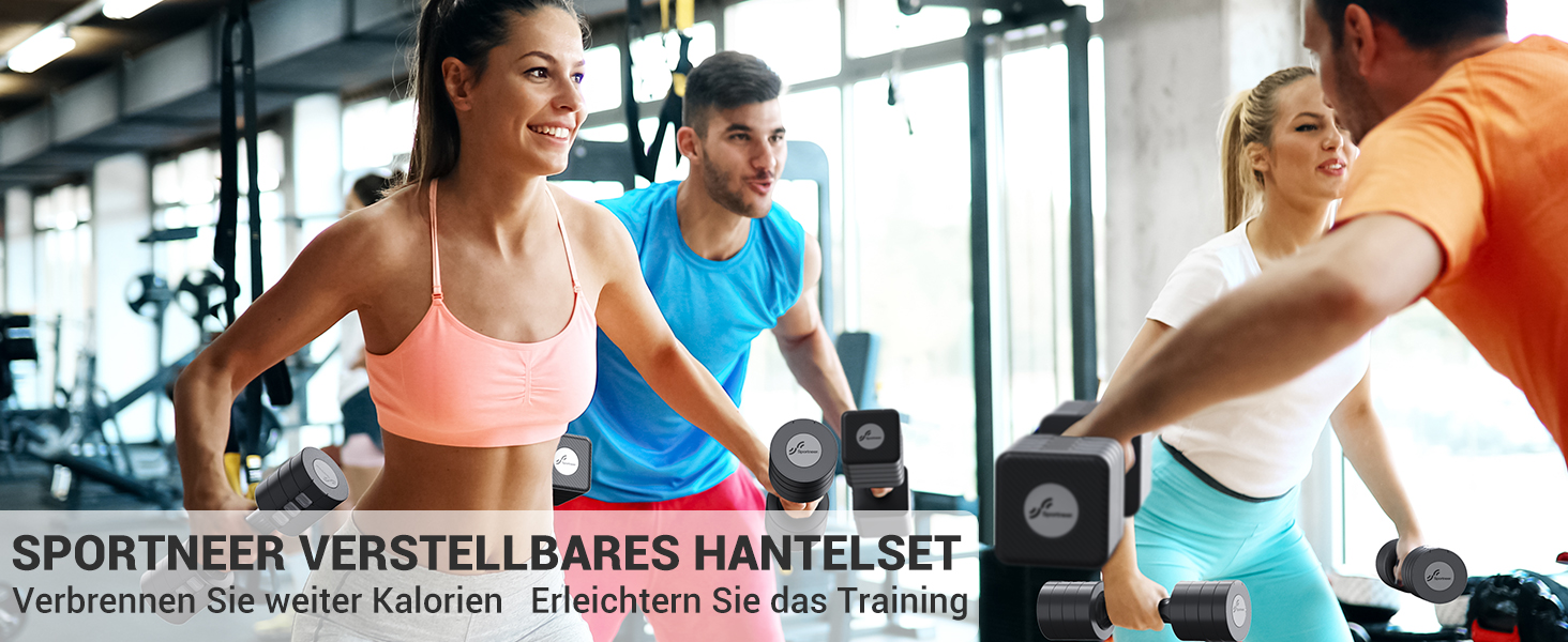 Регульовані гантелі Sportneer 5-в-1: набір гантелей для дому, силові тренування, 5 кг