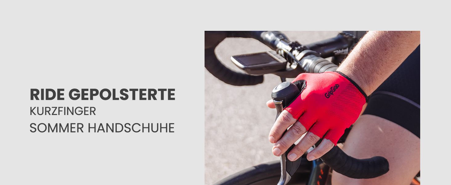 Fahrradhandschuhe GripGrab Ride Einsteiger Kurzfinger Sommer - Червоні велосипедні рукавички