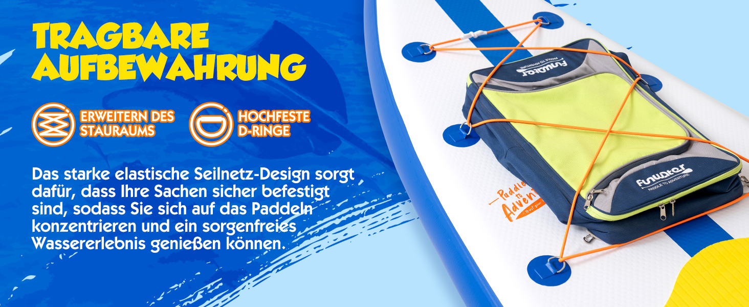 Надувне SUP-борд FunWater: комплект з аксесуарами (весло, насос, рюкзак, лінія, водонепроникний мішок)