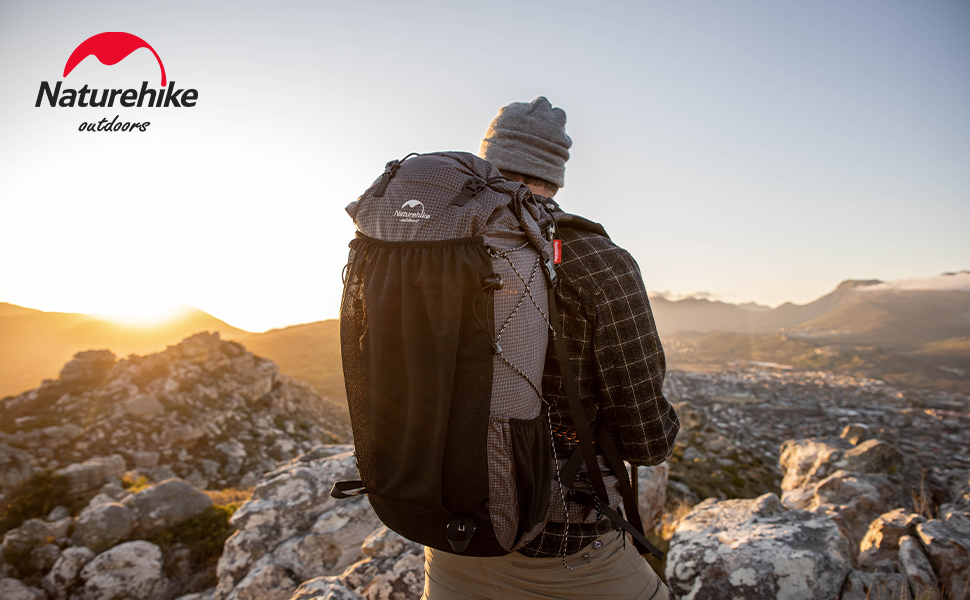 Туристичний рюкзак Naturehike Rock 60+5 л з внутрішнім каркасом, чорний, для походів, кемпінгу, подорожей