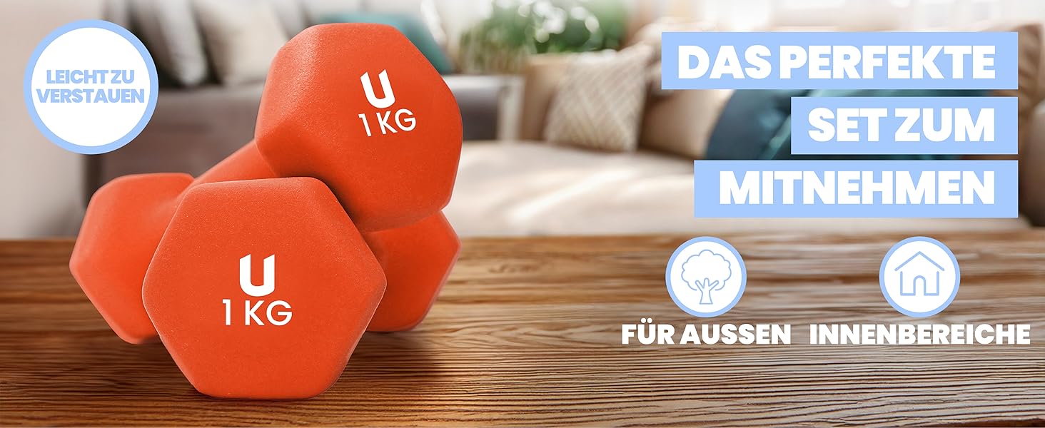 Гантелі неопренові UNYCOS 2 шт. 1-10 кг, короткі, антиковзаючі, для фітнесу, силових тренувань, пілатесу, дому. Набір 1 кг, 2 кг, 3 кг.