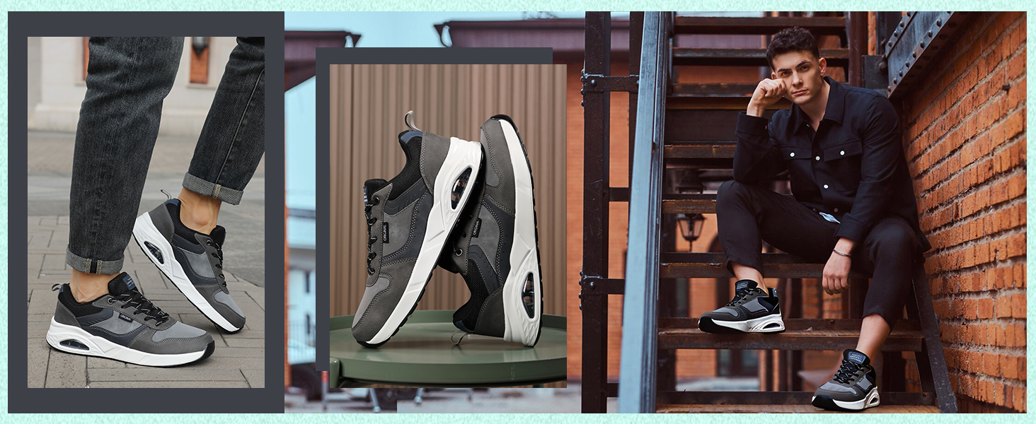 Sneaker TARELO для чоловіків: кросівки з повітряною подушкою, зручні спортивні кросівки для відпочинку, дихаючі, легкі, для тенісу, зелені, 44 EU