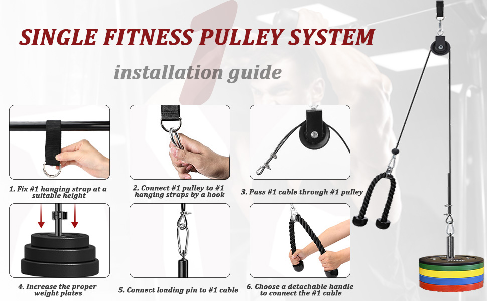 Фітнес-набір Favuit Cable Pull Lat Pulldown, канат на трицепс, шків DIY