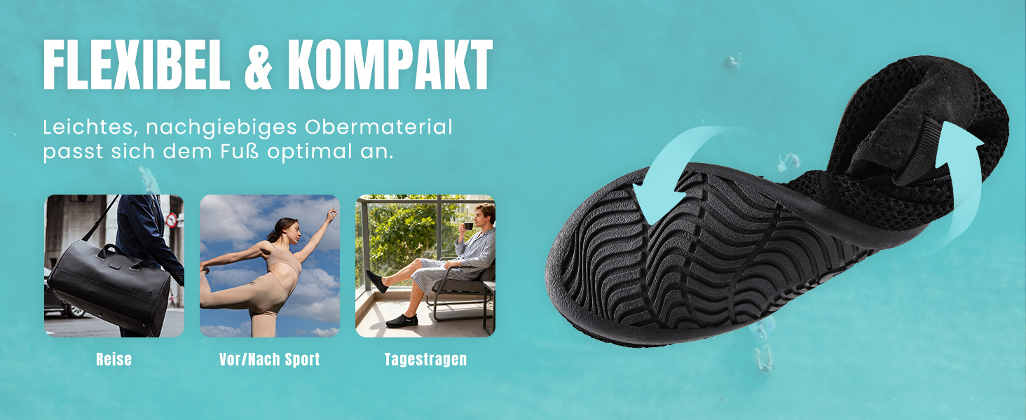 Водні черевики WateLves для плавання та відпочинку: басейн, пляж, дайвінг, серфінг. Чоловічі та жіночі, чорні, 42 EU