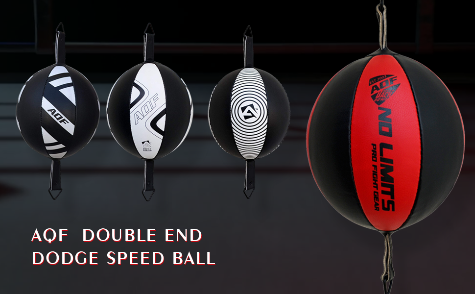 Набір для боксу AQF: боксерська груша, м'яч для швидкості, шкіряні рукавички. Тренування для дорослих. Чорний/червоний