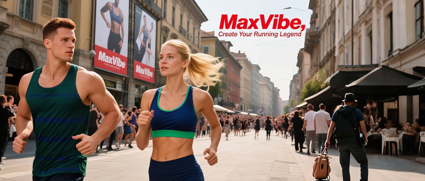 Біговий тренажер MaxVibe для дому: швидкість до 10 км/год, потужність 2.5 PS, вантажопідйомність 100 кг, нахил 4%, Dual Mode (ходьба/біг)