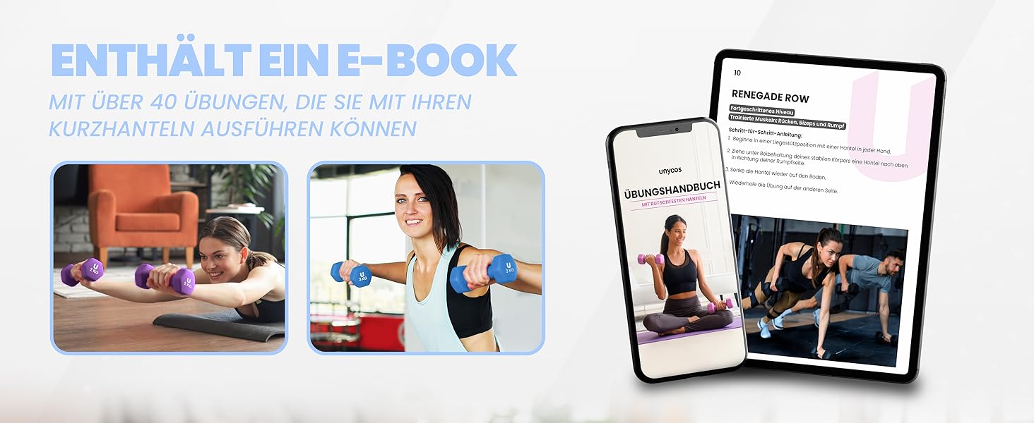 Гантелі неопренові UNYCOS 2 шт. 1-10 кг, короткі, антиковзаючі, для фітнесу, силових тренувань, пілатесу, дому. Набір 1 кг, 2 кг, 3 кг.