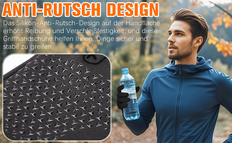 Рукавички для їзди на велосипеді, бігу та хайкінгу: теплі, непромокаючі, з антиковзаючою поверхнею та підтримкою сенсорного екрану (чорний, L)