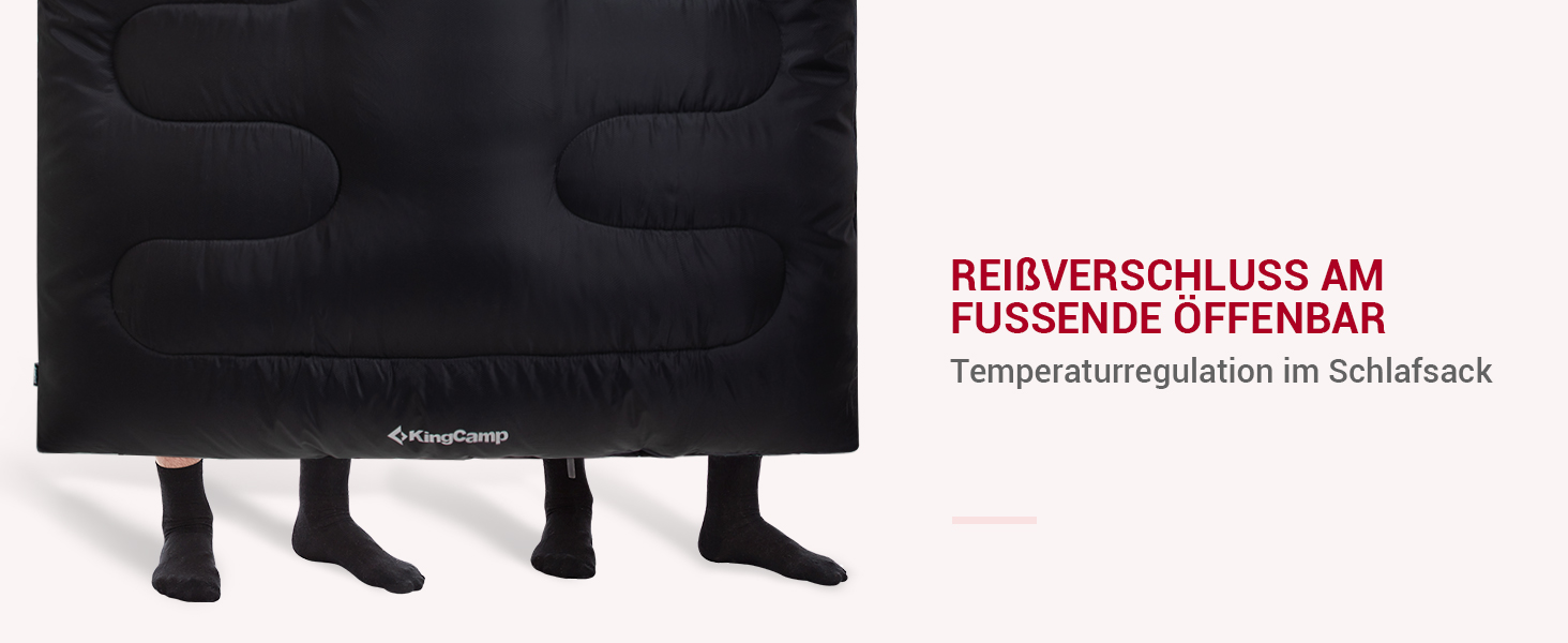 Спальний мішок KingCamp на 2 особи з фланелі, зимовий, для кемпінгу та відпочинку на природі, 3-4 сезони, з 2 подушками, підходить для дітей та дорослих (зелений)