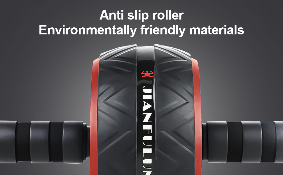 Ролер для пресу AB Roller - тренажер для пресу з килимком для колін - неслизьке обладнання для тренування пресу вдома - підходить для початківців та професіоналів (чорний та червоний)