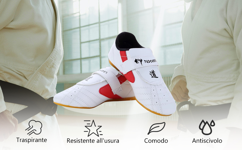 Шукайте зручні та легкі кросівки для карате, тхеквондо, кікбоксингу та інших єдиноборств? Легкі дихаючі кросівки для чоловіків та жінок (31EU, Gold Edge)