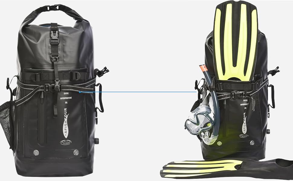 Водонепроникний рюкзак 35L для каякінгу, рафтингу та пляжу (Чорний)