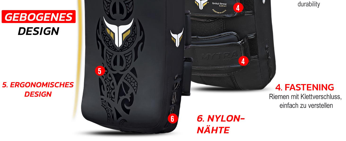 Mytra Fusion Муай Тай захист, вигнутий, для кікбоксингу, карате, тайський бокс, 1 шт., чорний