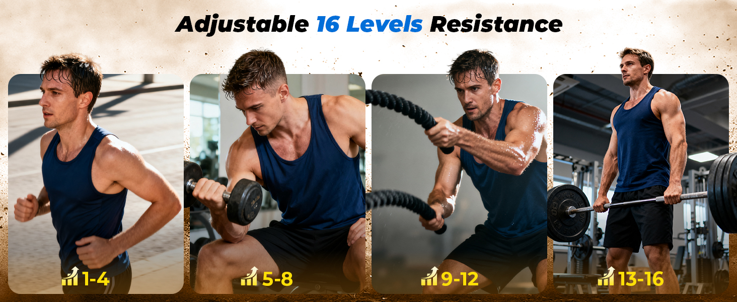 ONETWOFIT: Велоергометр для дому, складаний Pro, степер, тренажер, крос-тренажер, 16 рівнів опору, максимальне навантаження 160 кг, сумісний з додатком, чорний