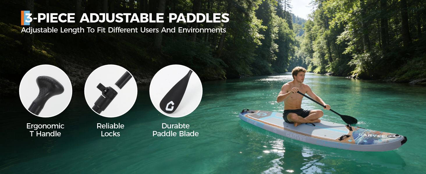 Надувний SUP Борд Преміум Класу з Аксесуарами, Кріпленням для Камери та Регульованим Веслом