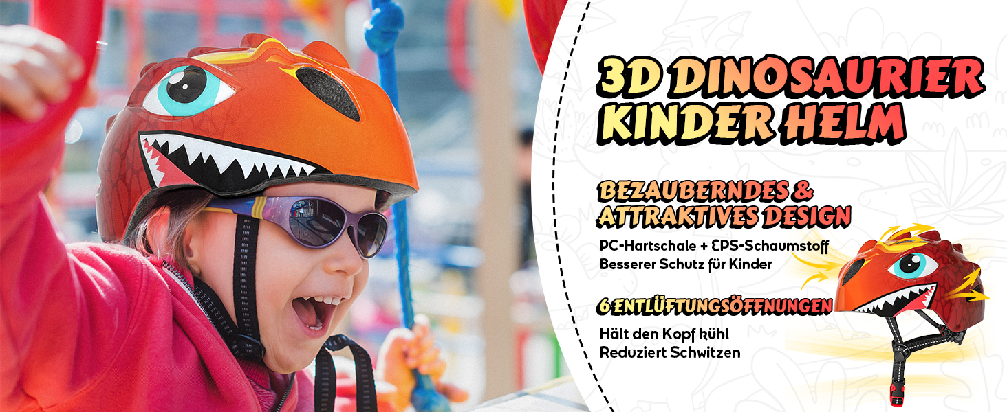 Дитячий велосипедний шолом VICTGOAL 3D, регульований, для хлопчиків та дівчаток, з мультяшним дизайном, для катання на велосипеді, скейтборді, роликах