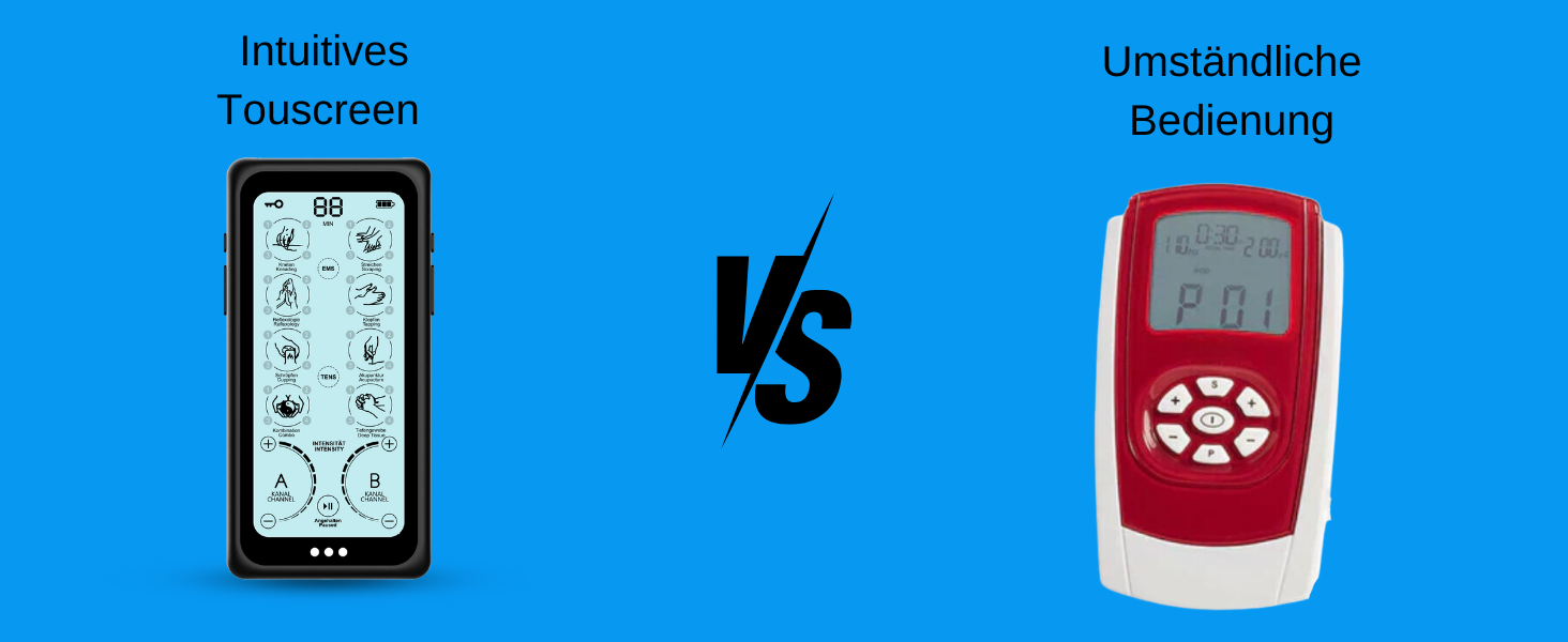 Прилад Orthomechanik TENS/EMS – апарат для зняття болю та тренування м'язів, електрична стимуляція нервів та м'язів з масажною функцією, 8 замінних електродів